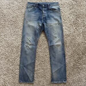 John Elliot Distressed Denim Jeans Pants Straight Fit Made In Japan Size 32